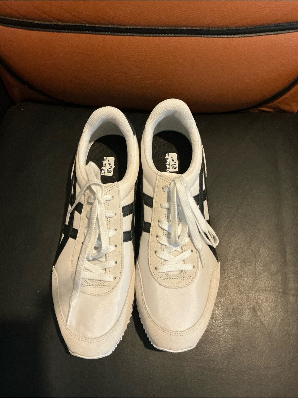 Onitsuka Tiger by Asics White Sneakers with Black Stripes
